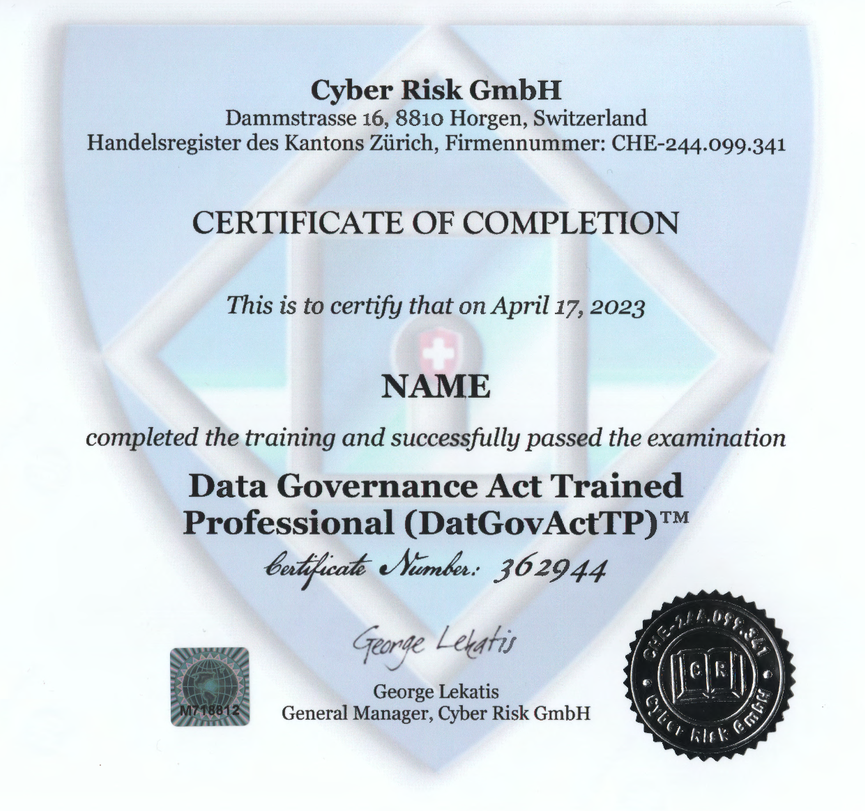 Data Governance Act Trained Professional (DatGovActTP)